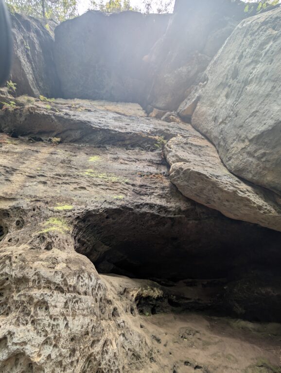 Felswand an der Diebeshöhle im Elbsandsteingebirge