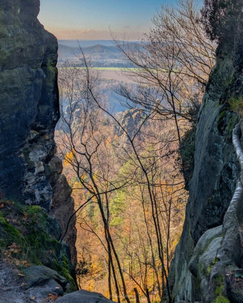 Drahtseil am Wildschützensteig im Elbsandsteingebirge